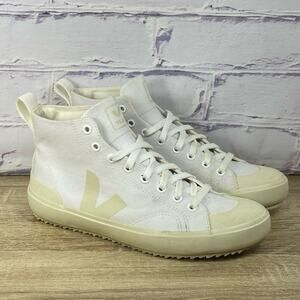 Veja Nova High Top White Pierre Sneakers Women's Size 8.5 Canvas Retro Lug Shoes